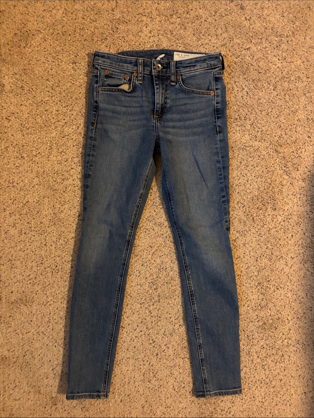rag & bone Women's Skinny Jeans in Medium Blue Wash